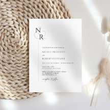 Schwarz-Weiß-Moderne, elegante Monogram-Hochzeit