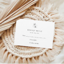 Schwarz-Weiß-Moderne, elegante Monogram-Hochzeit