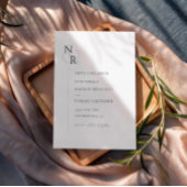 Schwarz-Weiß-Moderne, elegante Monogram-Hochzeit Save The Date