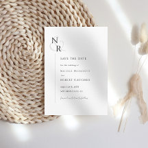 Schwarz-Weiß-Moderne, elegante Monogram-Hochzeit