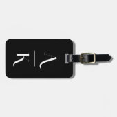 Schwarz-Weiß-Moderne elegante Monogramm Gepäckanhänger (Vorderseite horizontal)