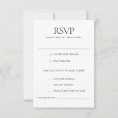 Schwarz-weiß Moderne Elegante Speisen RSVP Karte (Vorderseite)