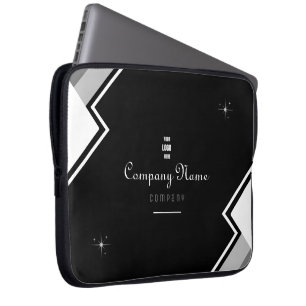 Schwarz-Weiß-Moderne Elegantes Personalisiertes La Laptopschutzhülle