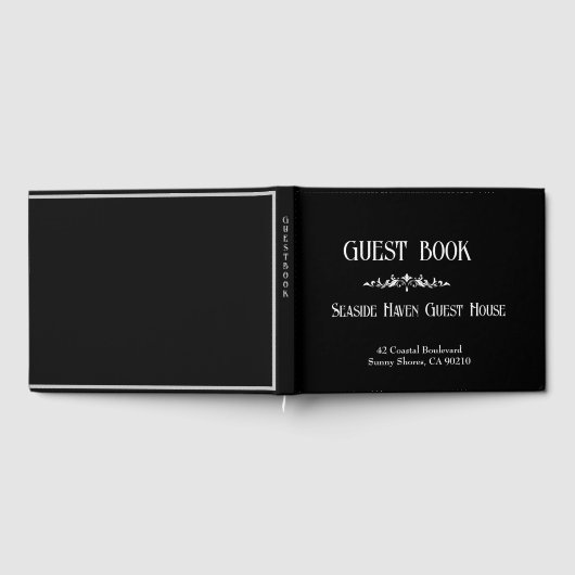 Schwarz & Weiß Moderne Ferien oder Miete Gästebuch (Voll)