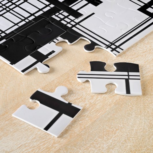 Schwarz & Weiß: Moderne Frau Abstrakt Puzzle (Seite)