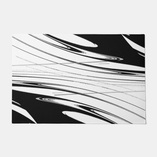 Schwarz-Weiß-Moderne Fußmatte (Vorderseite)