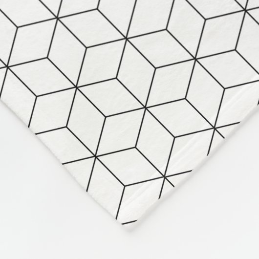 Schwarz-Weiß-Moderne Geometrie Fleecedecke (Ecke)