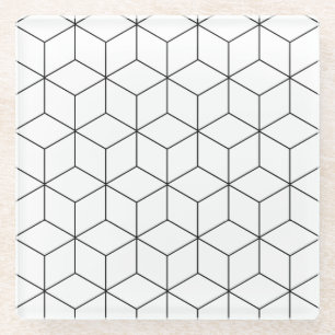 Schwarz-Weiß-Moderne Geometrie Glasuntersetzer