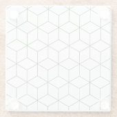 Schwarz-Weiß-Moderne Geometrie Glasuntersetzer (Rückseite)