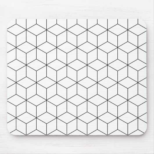 Schwarz-Weiß-Moderne Geometrie Mousepad (Vorne)