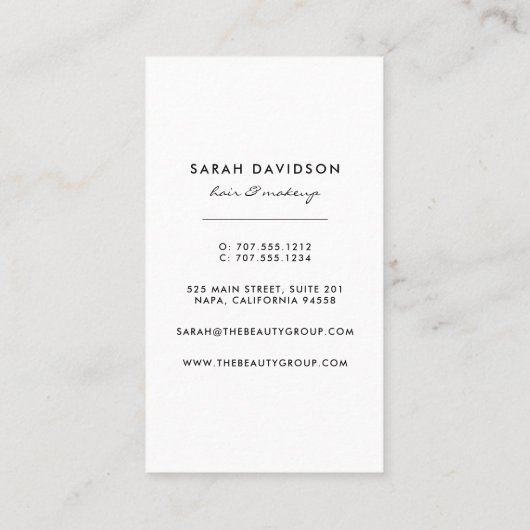 Schwarz/Weiß | Moderne geometrische Vertikale Visitenkarte (Rückseite)