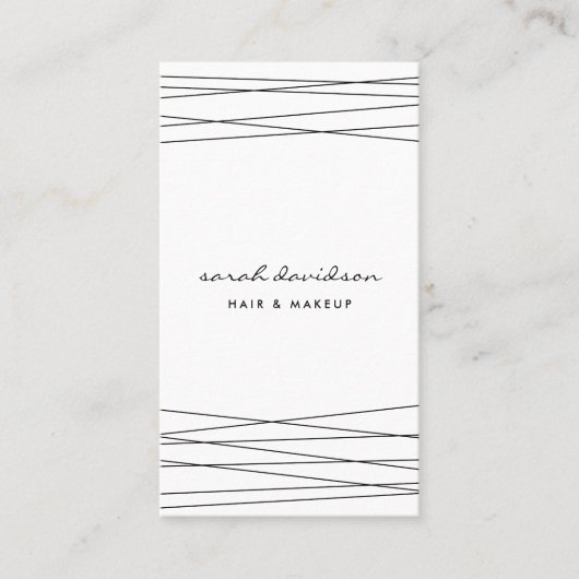 Schwarz/Weiß | Moderne geometrische Vertikale Visitenkarte (Vorderseite)