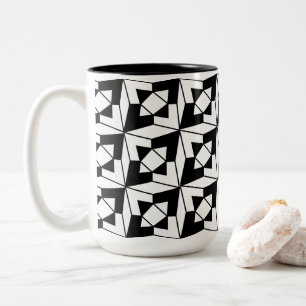 Schwarz-weiß moderne geometrische  zweifarbige tasse