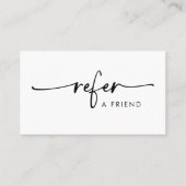 Schwarz-Weiß-Moderne handgeschriebene Skripte Empfehlungskarte (Vorderseite)