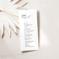 Schwarz-Weiß-moderne Hochzeitsmenüs "Time to Fest"