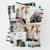 Schwarz-Weiß-Moderne Holly Sprig Geschenkpapier Set (Beispiel)