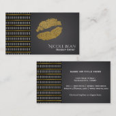 Schwarz & Weiß Moderne Imitate Goldene Lifte Beaut Visitenkarte (Vorne/Hinten)