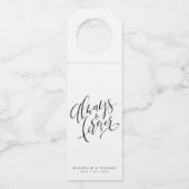 Schwarz-Weiß-Moderne immer und für immer Flaschenanhänger (Vorderseite)