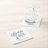 Schwarz-Weiß-Moderne immer und für immer Rechteckiger Pappuntersetzer (Vor Ort)