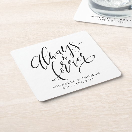 Schwarz-Weiß-Moderne immer und für immer Rechteckiger Pappuntersetzer (angewinkelt)