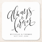 Schwarz-Weiß-Moderne immer und für immer Rechteckiger Pappuntersetzer (Vorderseite)