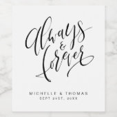 Schwarz-Weiß-Moderne immer und für immer Weinetikett (Einzelnes Label)