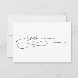 Schwarz-Weiß-Moderne Kalligraphie 3 m UAWG RSVP Karte