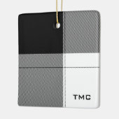 Schwarz-weiß-Moderne Karierte Monogram-Initialen C Keramikornament (Links)