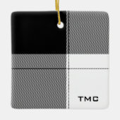 Schwarz-weiß-Moderne Karierte Monogram-Initialen C Keramikornament (Vorderseite)