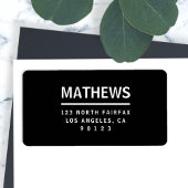 Schwarz/Weiß | Moderne kühne Rücksendeadresse Adressaufkleber