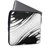 Schwarz-Weiß-Moderne Laptopschutzhülle (Vorne Rechts)