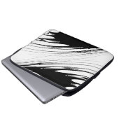 Schwarz-Weiß-Moderne Laptopschutzhülle (Vorne Knopf)