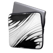 Schwarz-Weiß-Moderne Laptopschutzhülle (Vorderseite Links)