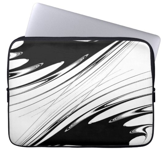 Schwarz-Weiß-Moderne Laptopschutzhülle (Vorderseite)