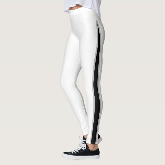 Schwarz-Weiß-Moderne Leggings (Links)