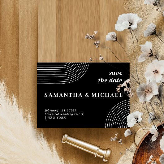 Schwarz-Weiß-Moderne Linie Kunst, Dichtung und Mus Einladung