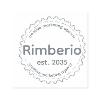 Schwarz-Weiß-Moderne Marketingagentur Runde Stam Permastempel