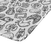 Schwarz-Weiß-moderne menschliche Anatomie-Skizze Schneidebrett (Ecke)