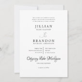 Schwarz-Weiß-Moderne Minimal-Typografie Einladung (Vorderseite)