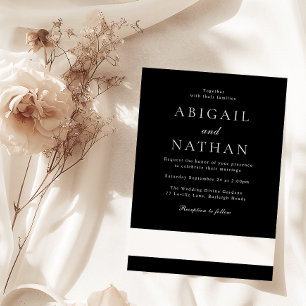 Schwarz/Weiß Moderne Minimale Hochzeit Einladung