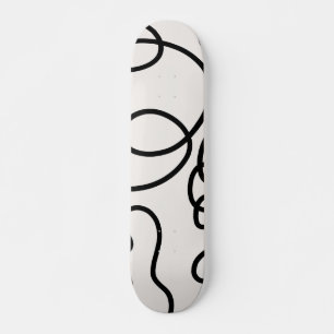 Schwarz-Weiß Moderne Minimale Pinselstriche Linie Skateboard