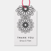 Schwarz-Weiß-Moderne minimalistisch-blumengeschmüc Geschenkanhänger (Vorderseite)