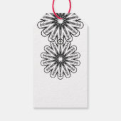 Schwarz-Weiß-Moderne minimalistisch-blumengeschmüc Geschenkanhänger (Rückseite)