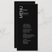 Schwarz-Weiß-Moderne Minimalistisch Menükarte (Vorne/Hinten)