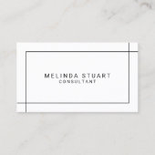 Schwarz-Weiß-Moderne Minimalistisch Visitenkarte (Vorderseite)