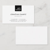 Schwarz-Weiß-Moderne Minimalistische, elegante Mon Visitenkarte (Vorne/Hinten)