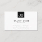 Schwarz-Weiß-Moderne Minimalistische, elegante Mon Visitenkarte (Vorderseite)