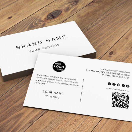 Schwarz-Weiß-Moderne Minimalistische Firmenpolitik Visitenkarte