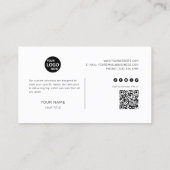 Schwarz-Weiß-Moderne Minimalistische Firmenpolitik Visitenkarte (Rückseite)