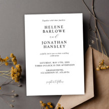 Schwarz-Weiß-Moderne Minimalistische Hochzeit